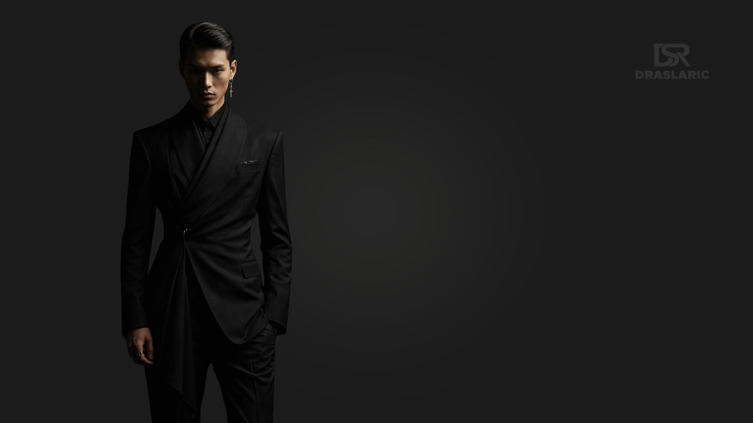 Draslaric Black Suit Model Photoshoot